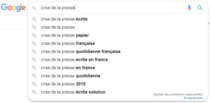 Google - crise de la presse